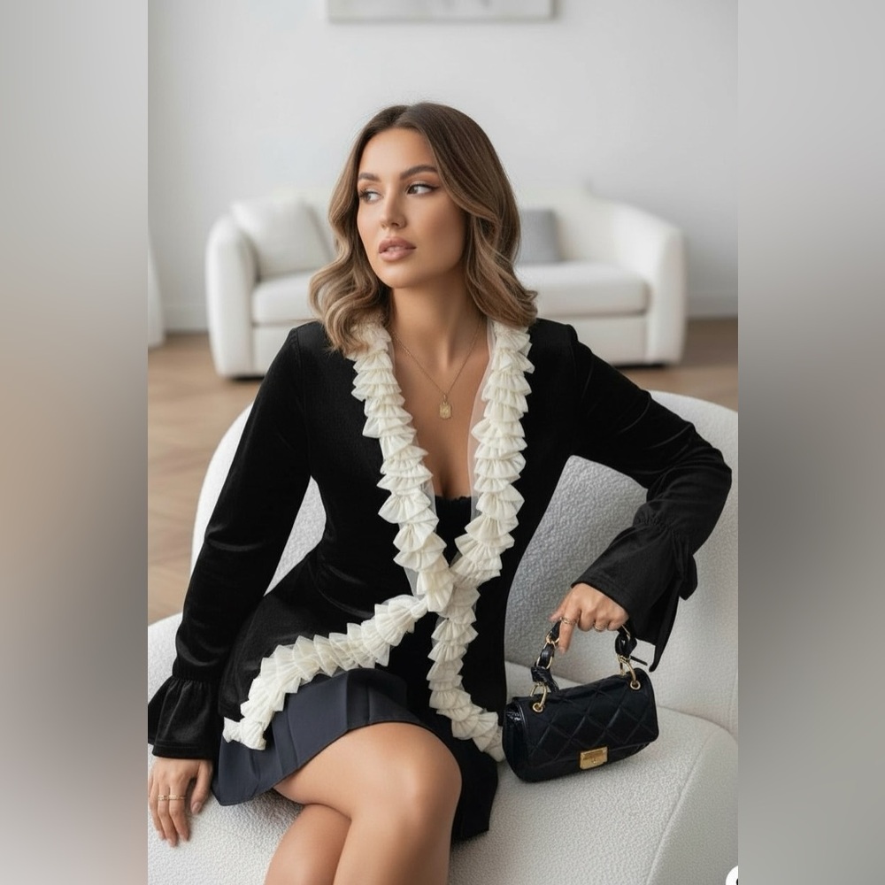 NWOT Black Velvet Cardigan 🔥Design